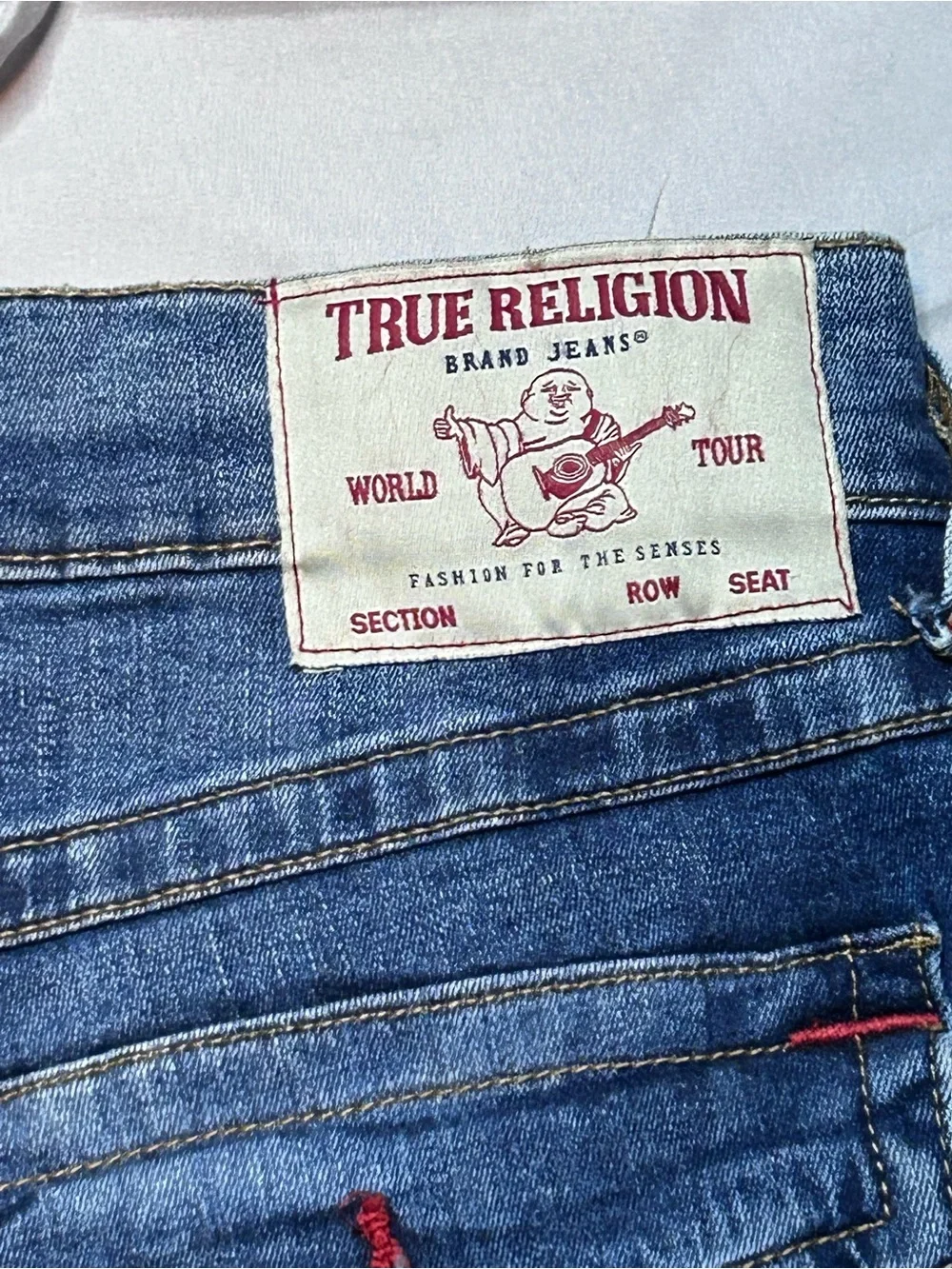 True Religion Men's Faded Blue Relaxed Straight Jeans